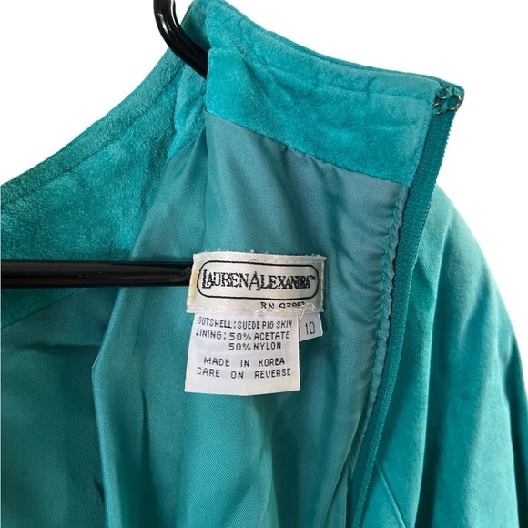 Vintage Turquoise leather midi dress - Picture 4 of 4